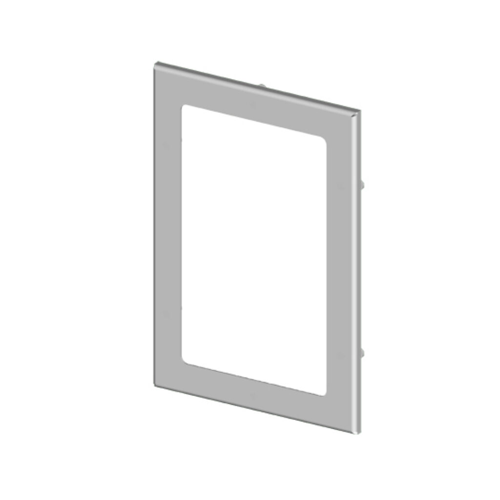 SCE-PWK95NFSS - Saginaw enclosure window, 9.25 x 5.75in window, UV-resistant polycarbonate, 304 stainless steel, #4 brush finish, oil-resistant gasket. For use with NEMA 4X enclosures. Mounting hardware included.