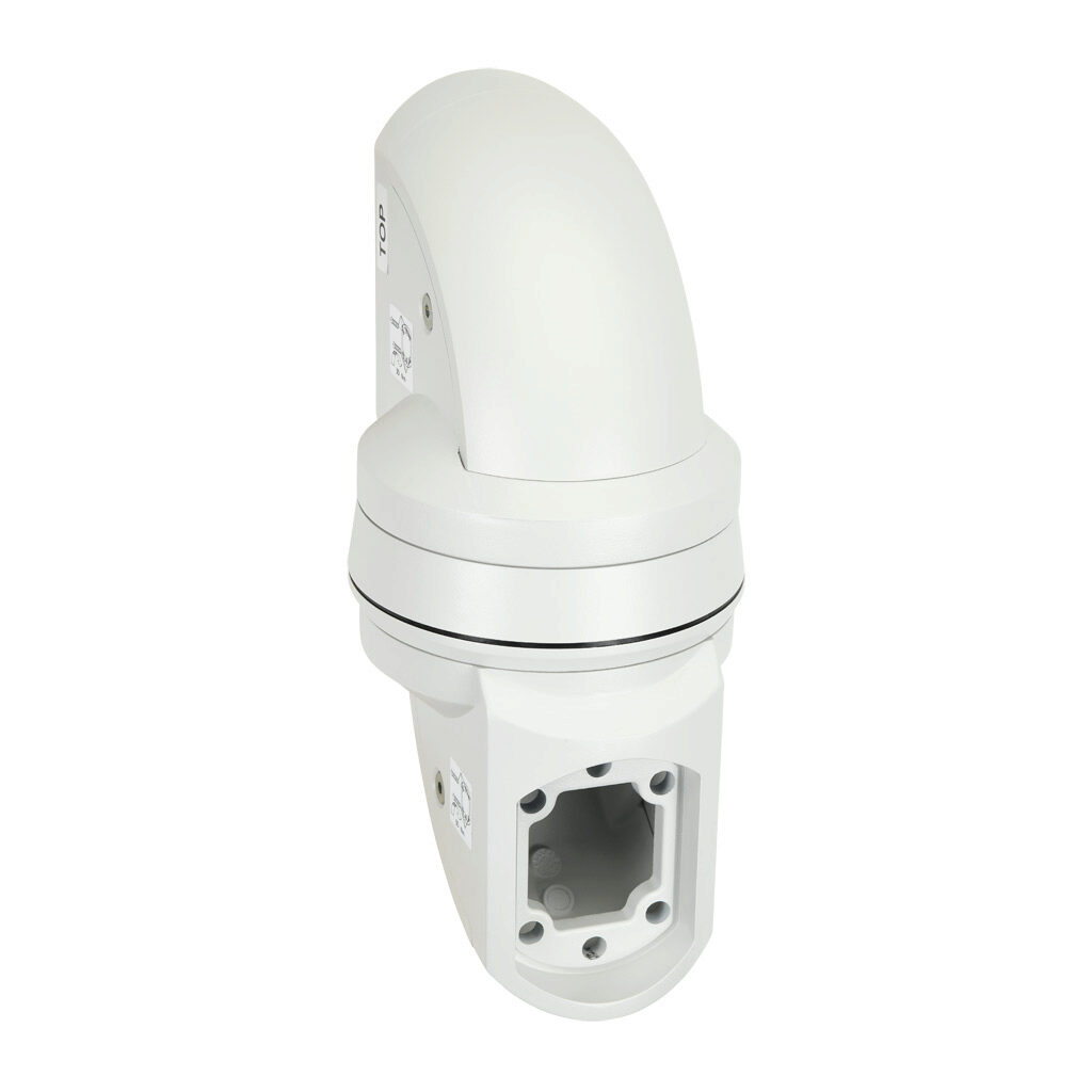 SCE-SA310IJD - Saginaw suspension arm fitting, drop-down intermediate joint, 310 degrees movement range, aluminum, RAL 7035 light gray, powder coat finish. For use with 3.54 x 2.56in suspension arm profile.