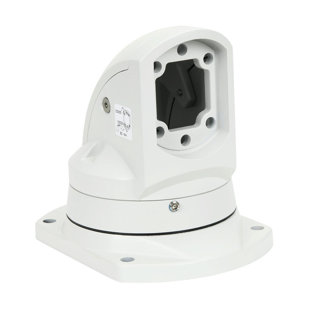 SCE-SA310TMJ - Saginaw suspension arm fitting, top-mount base, 310 degrees movement range, aluminum, RAL 7035 light gray, powder coat finish. For use with 3.54 x 2.56in suspension arm profile.