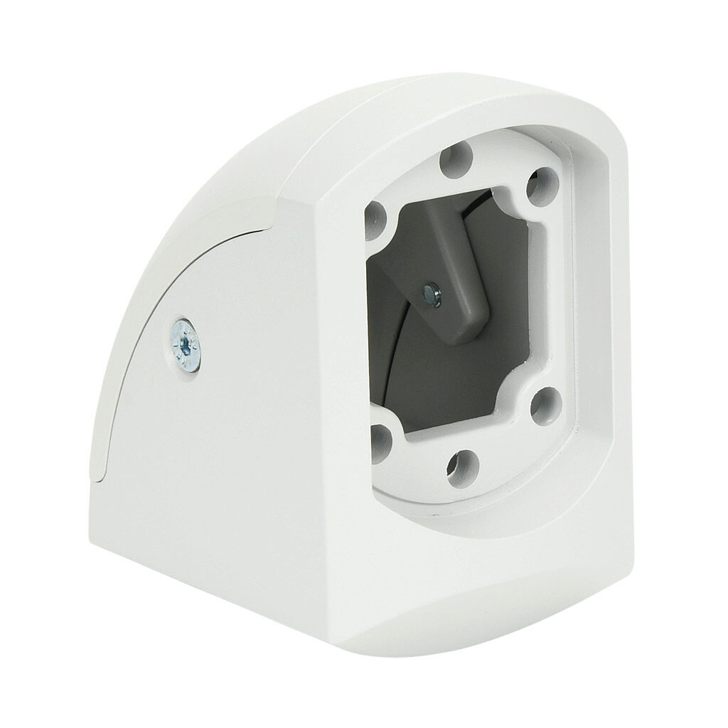 SCE-SA90A - Saginaw suspension arm fitting, 90 degree elbow, aluminum, RAL 7035 light gray, powder coat finish. For use with 3.54 x 2.56in suspension arm profile.