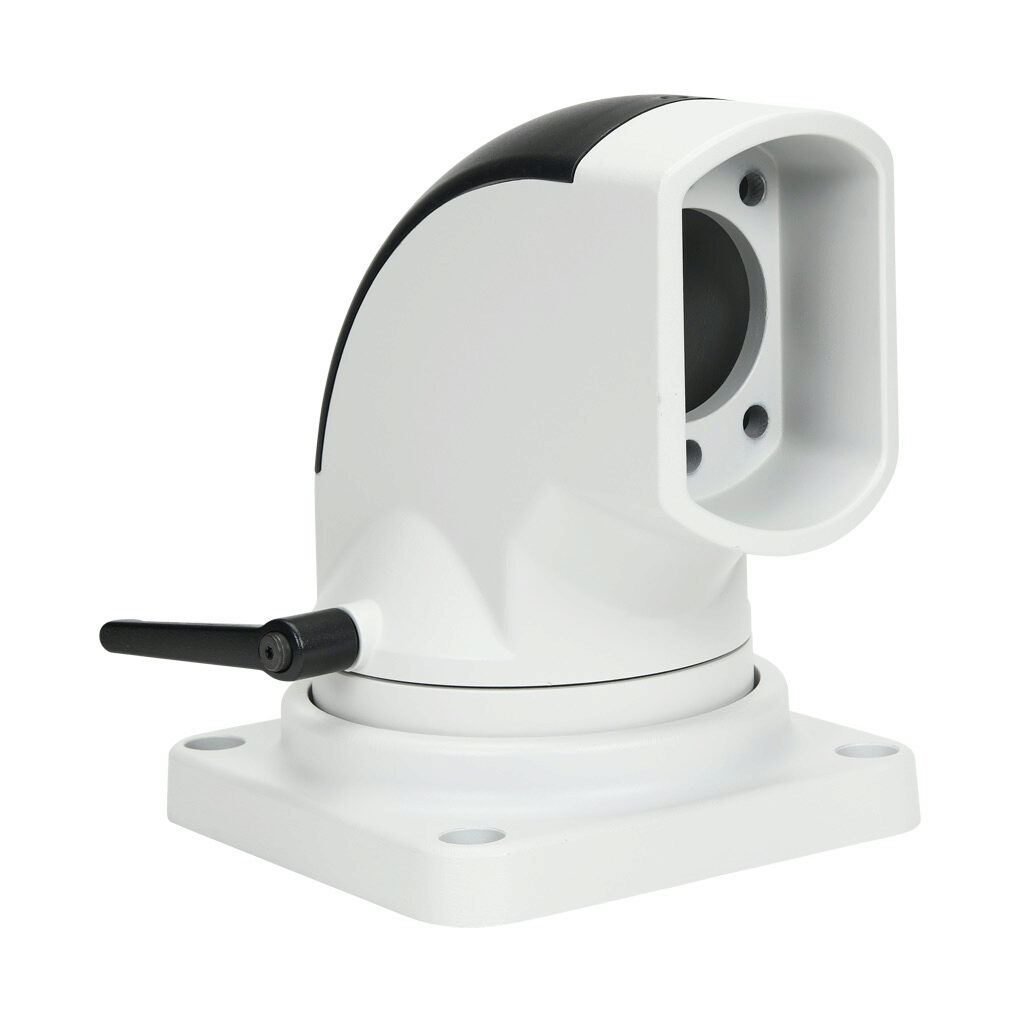 SCE-SAH310TMJ - Saginaw suspension arm fitting, top-mount base, 310 degrees movement range, aluminum, RAL 7035 light gray, powder coat finish. For use with 5 x 3in suspension arm profile.