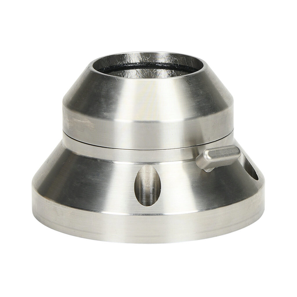 SCE-SAS310TM - Saginaw suspension arm fitting, top-mount base, 350 degrees movement range, 304 stainless steel, #4 brush finish. For use with 2.38in round tube suspension arm profile.