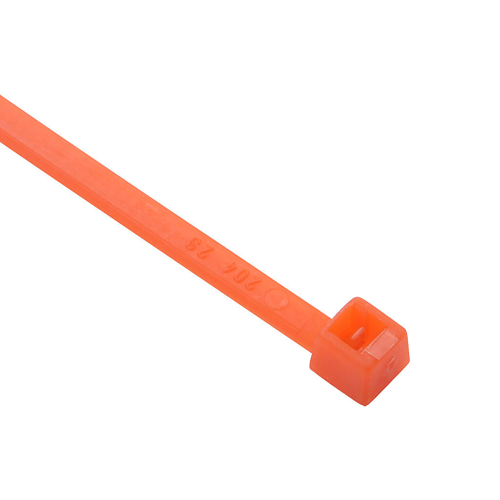 SEL.10.202 - SapiSelco Selfit series standard cable tie, general purpose, nylon 6.6, 3.94in length, 0.1in width, 17lb tensile strength, 0.94in maximum bundle diameter, red. Package of 100.