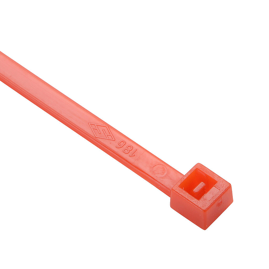 SEL.10.210 - SapiSelco Selfit series standard cable tie, general purpose, nylon 6.6, 5.51in length, 0.14in width, 33lb tensile strength, 1.42in maximum bundle diameter, red. Package of 100.
