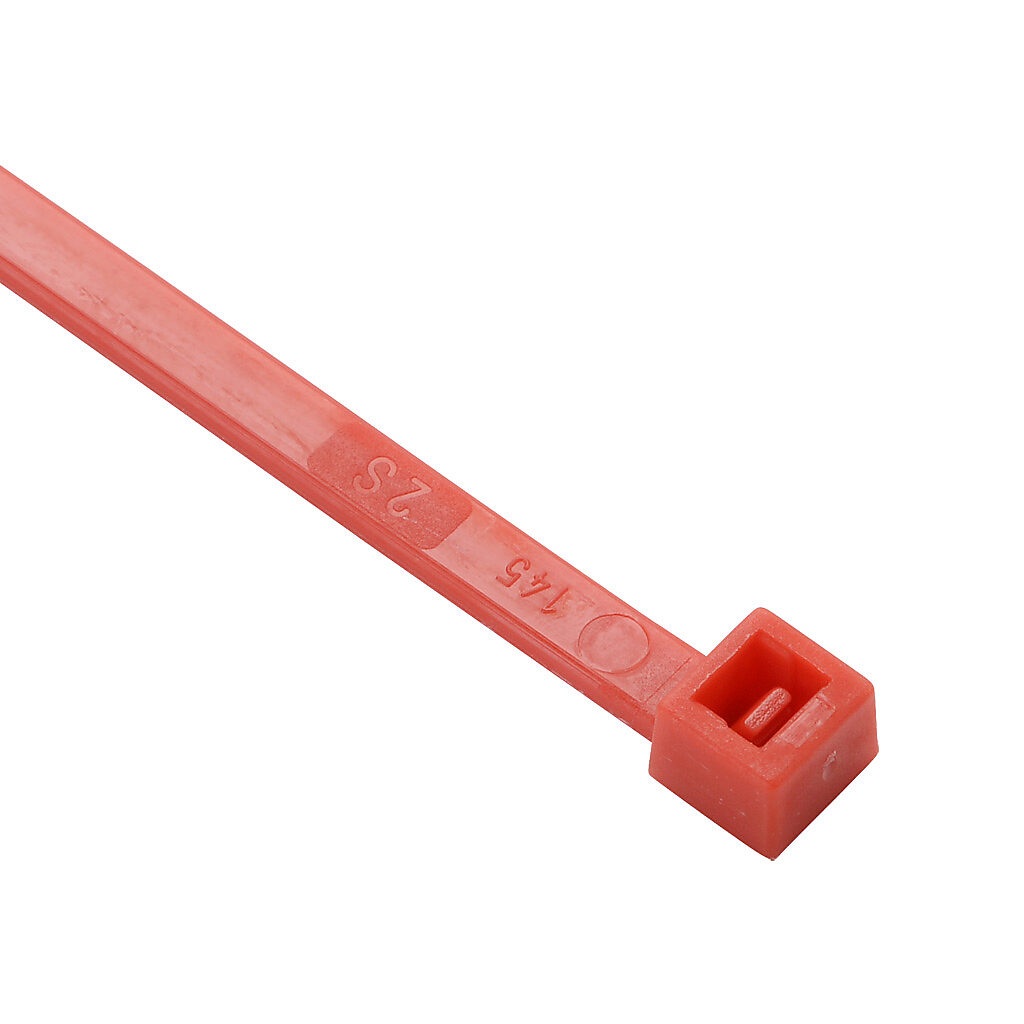 SEL.10.425 - SapiSelco Selfit series standard cable tie, general purpose, nylon 6.6, 11.02in length, 0.18in width, 48lb tensile strength, 2.99in maximum bundle diameter, red. Package of 100.