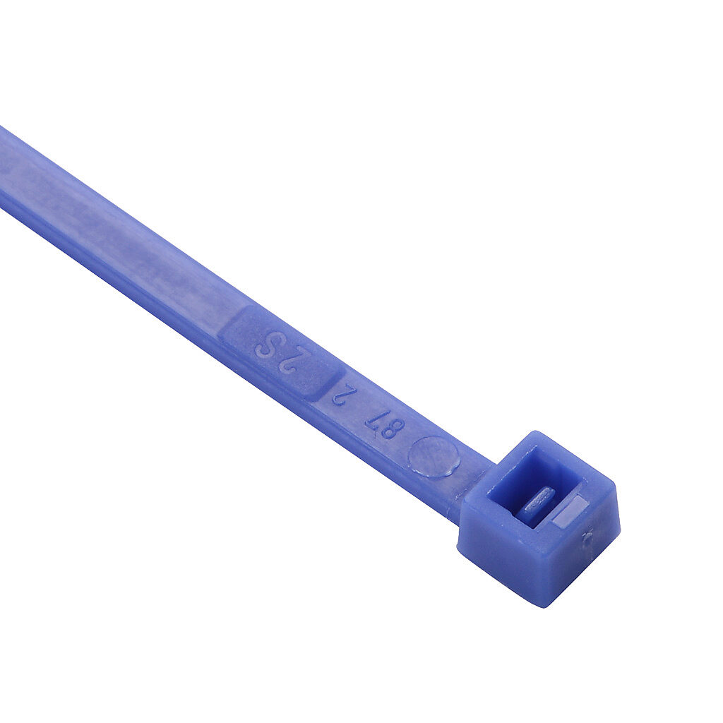 SEL.11.223 - SapiSelco Selfit series standard cable tie, general purpose, nylon 6.6, 7.87in length, 0.18in width, 48lb tensile strength, 2.01in maximum bundle diameter, blue. Package of 100.