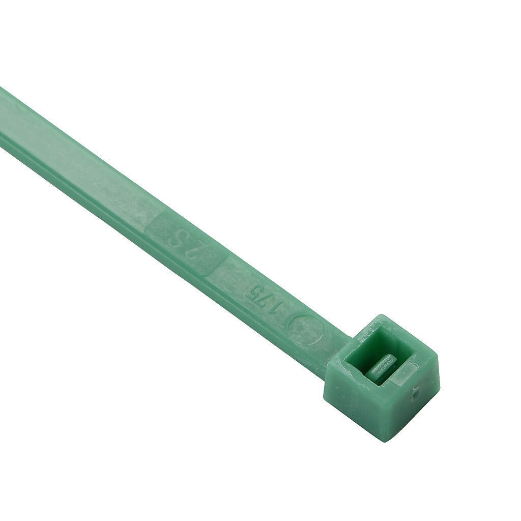 SEL.12.425 - SapiSelco Selfit series standard cable tie, general purpose, nylon 6.6, 11.02in length, 0.18in width, 48lb tensile strength, 2.99in maximum bundle diameter, green. Package of 100.