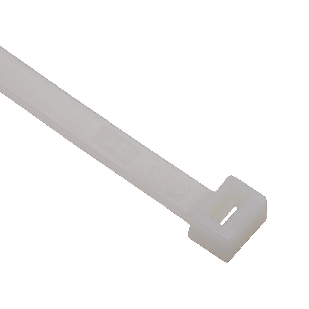 SEL.2.143 - SapiSelco Selfit series standard cable tie, general purpose, nylon 6.6, 30.71in length, 0.35in width, 150lb tensile strength, 9.25in maximum bundle diameter, natural. Package of 100.