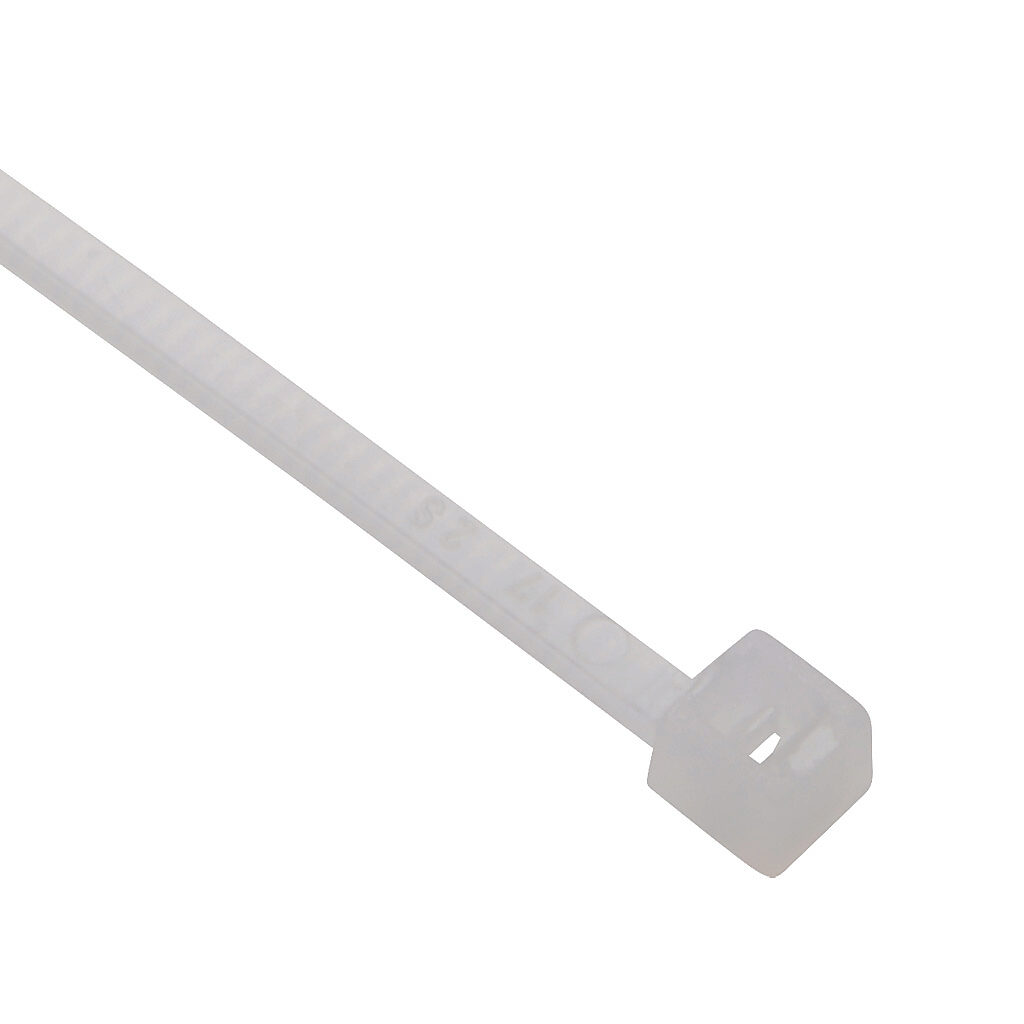 SEL.2.204 - SapiSelco Selfit series standard cable tie, general purpose, nylon 6.6, 6.3in length, 0.1in width, 17lb tensile strength, 1.65in maximum bundle diameter, natural. Package of 100.