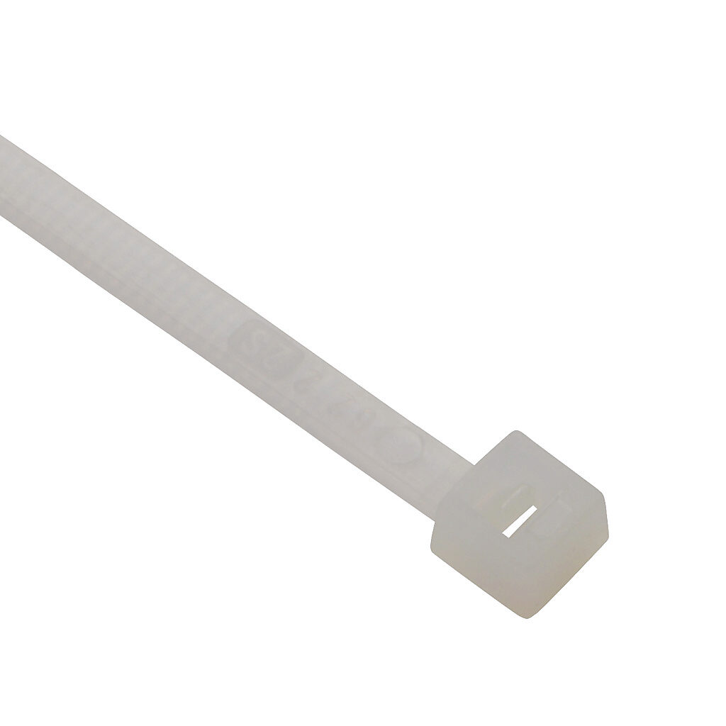 SEL.2.211 - SapiSelco Selfit series standard cable tie, general purpose, nylon 6.6, 7.87in length, 0.14in width, 33lb tensile strength, 2.17in maximum bundle diameter, natural. Package of 100.