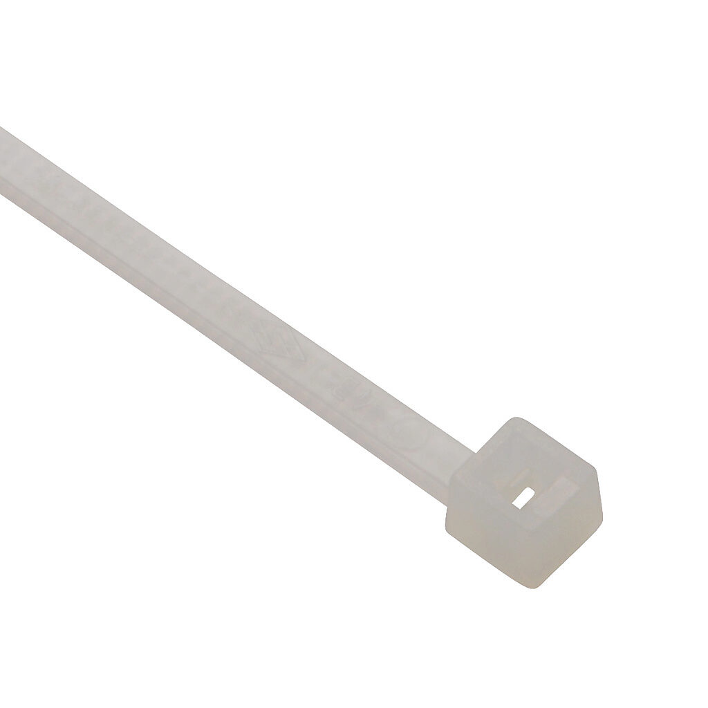 SEL.2.304 - SapiSelco Selfit series standard cable tie, general purpose, nylon 6.6, 6.3in length, 0.1in width, 17lb tensile strength, 1.65in maximum bundle diameter, natural. Package of 1000.