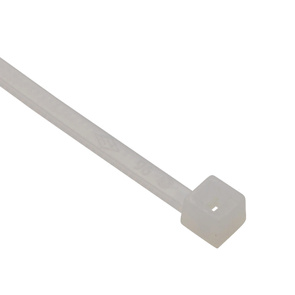 SEL.2.305 - SapiSelco Selfit series standard cable tie, general purpose, nylon 6.6, 7.87in length, 0.1in width, 17lb tensile strength, 2.17in maximum bundle diameter, natural. Package of 1000.