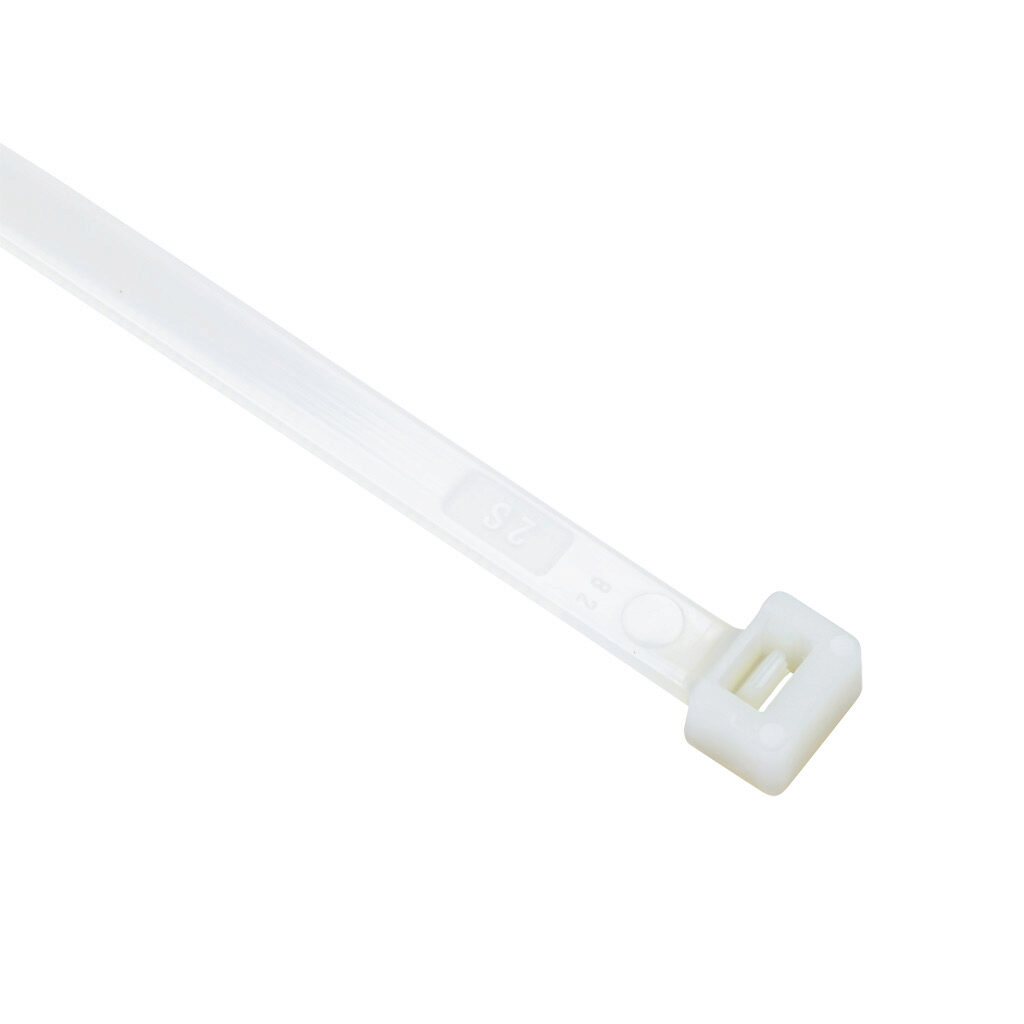 SEL.2.432 - SapiSelco Selfit series standard cable tie, general purpose, nylon 6.6, 7.87in length, 0.3in width, 101lb tensile strength, 1.89in maximum bundle diameter, natural. Package of 100.