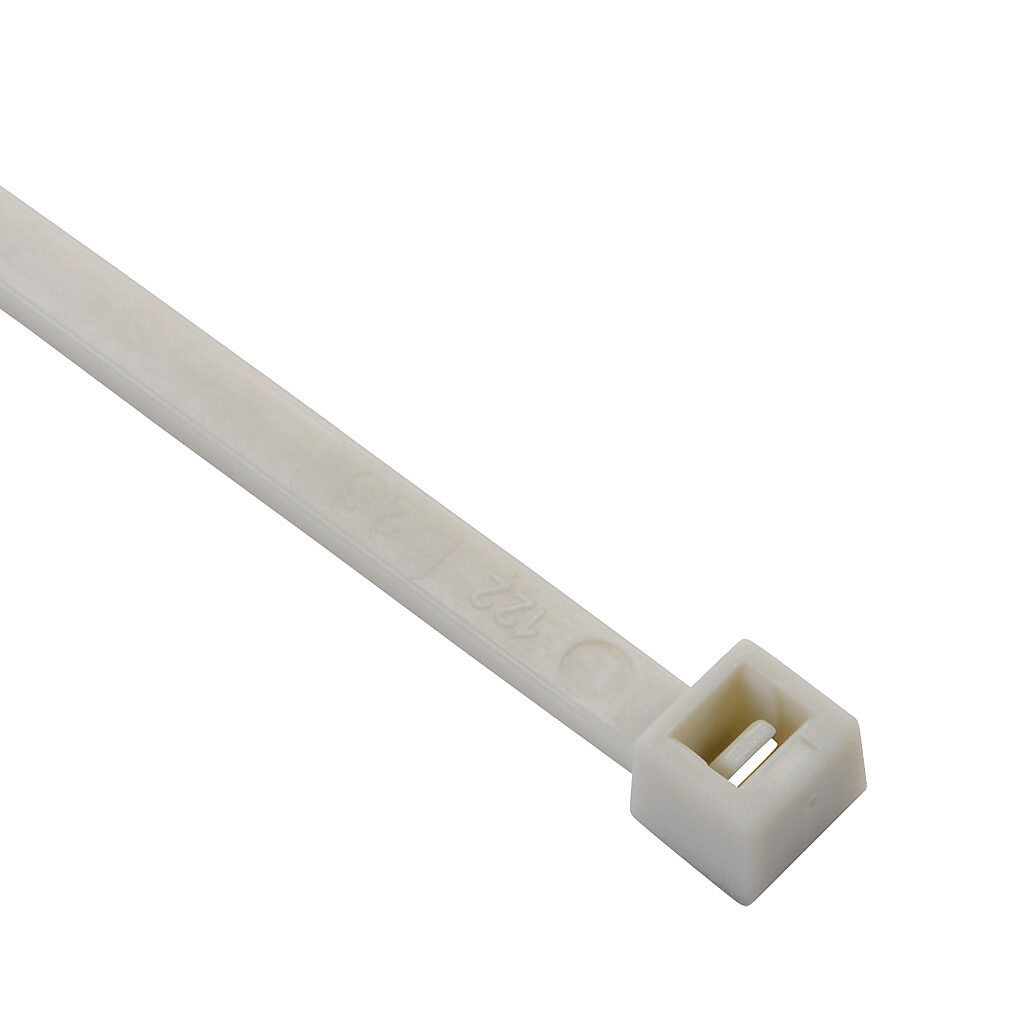 SEL.21.223 - SapiSelco Selfit series standard cable tie, general purpose, nylon 6.6, 7.87in length, 0.18in width, 48lb tensile strength, 2.01in maximum bundle diameter, gray. Package of 100.