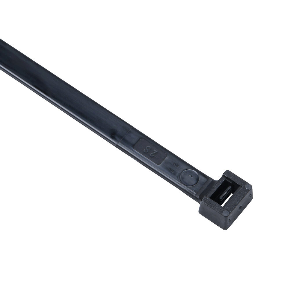 SEL.3.144 - SapiSelco Selfit series standard cable tie, general purpose, nylon 6.6, 16.93in length, 0.35in width, 149lb tensile strength, 4.65in maximum bundle diameter, black. Package of 100.