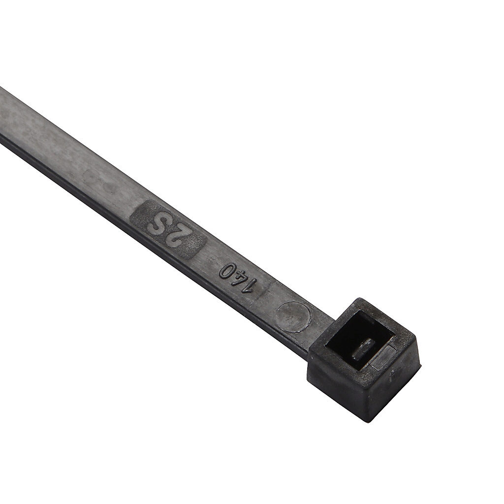 SEL.3.426 - SapiSelco Selfit series standard cable tie, general purpose, nylon 6.6, 14.17in length, 0.18in width, 48lb tensile strength, 3.98in maximum bundle diameter, black. Package of 100.