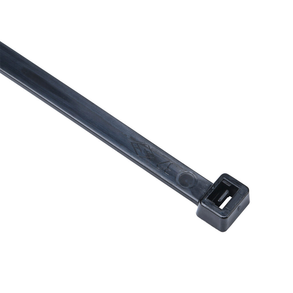 SEL.3.437 - SapiSelco Selfit series standard cable tie, general purpose, nylon 6.6, 21.26in length, 0.3in width, 101lb tensile strength, 6.3in maximum bundle diameter, black. Package of 100.