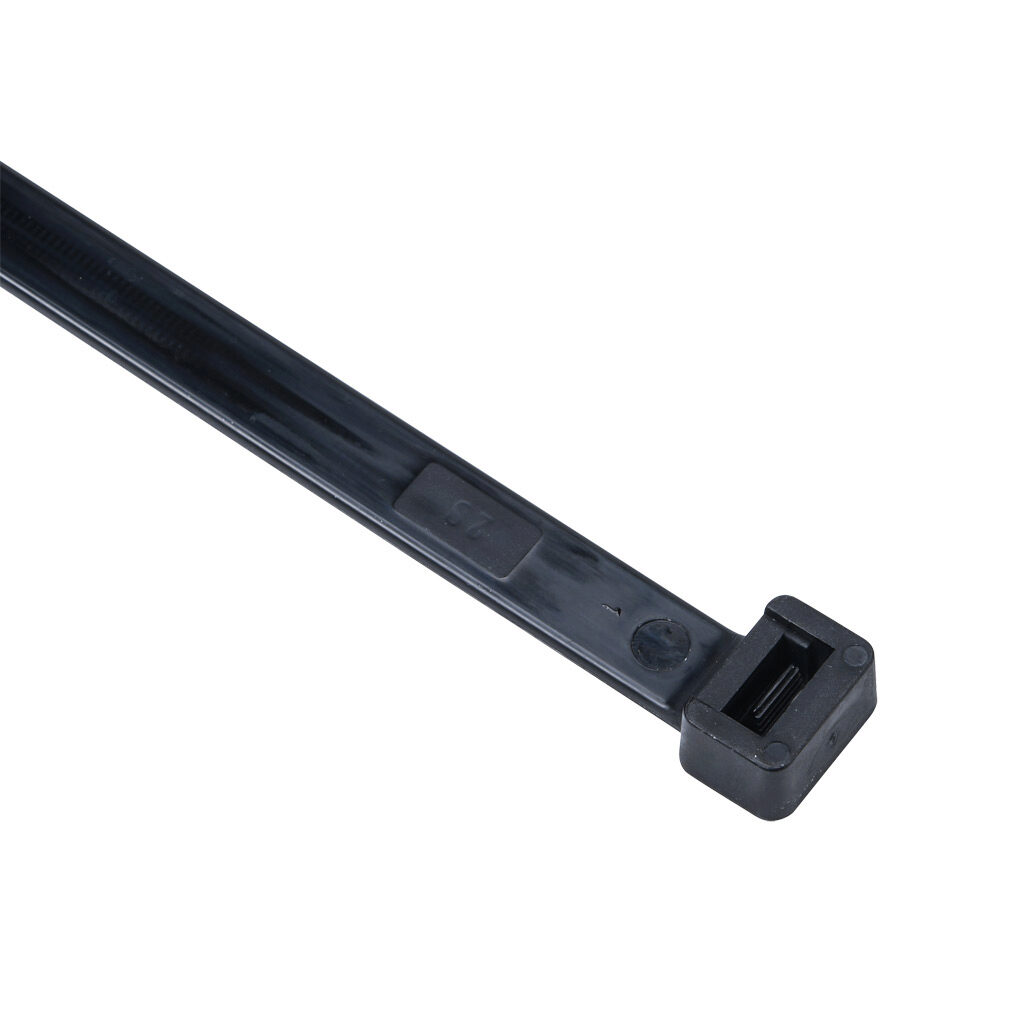 SEL.3.451 - SapiSelco Selfit series standard cable tie, general purpose, nylon 6.6, 19.69in length, 0.49in width, 216lb tensile strength, 5.51in maximum bundle diameter, black. Package of 50.