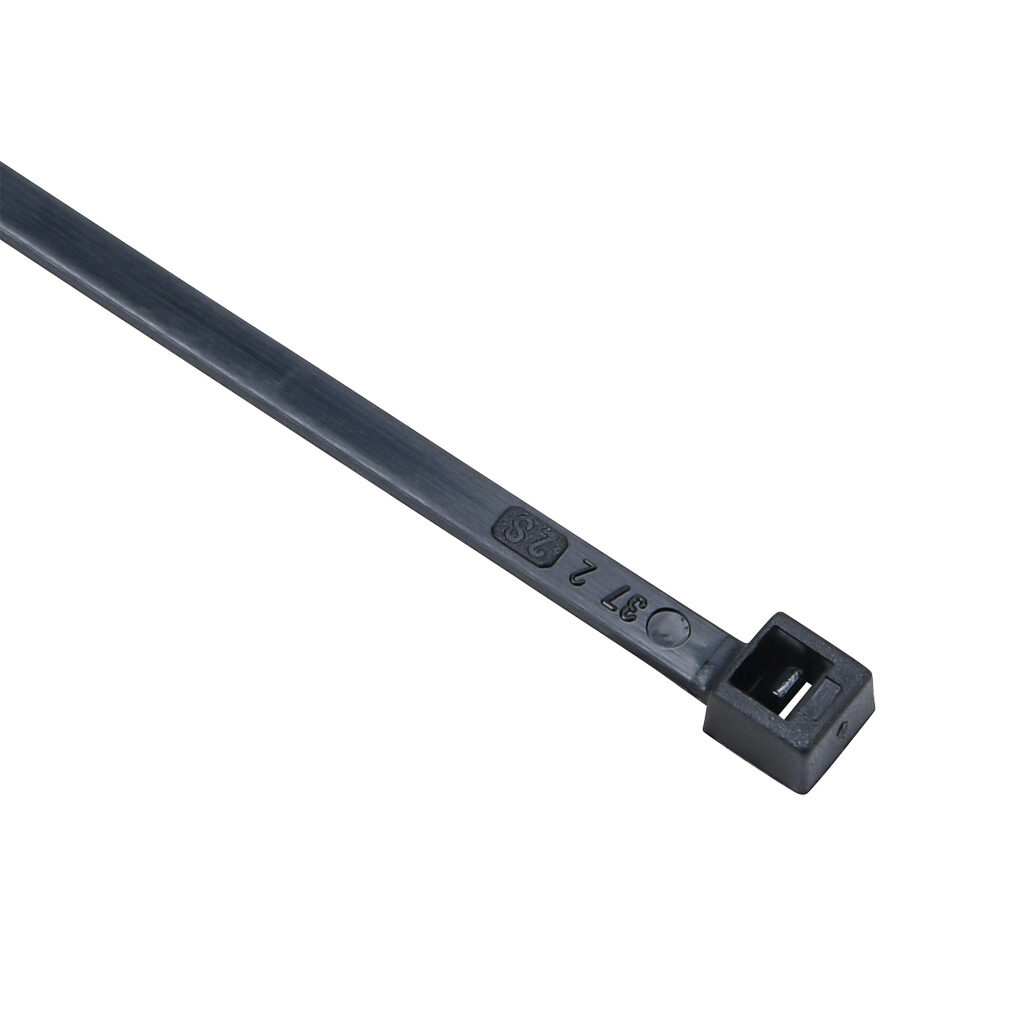 SEL.SUV.210R - SapiSelco Selfit series standard cable tie, UV resistant, nylon 6.6, 5.51in length, 0.14in width, 33lb tensile strength, 1.42in maximum bundle diameter, black. Package of 100.