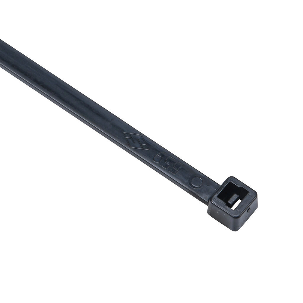 SEL.SUV.426R - SapiSelco Selfit series standard cable tie, UV resistant, nylon 6.6, 14.17in length, 0.18in width, 48lb tensile strength, 3.98in maximum bundle diameter, black. Package of 100.