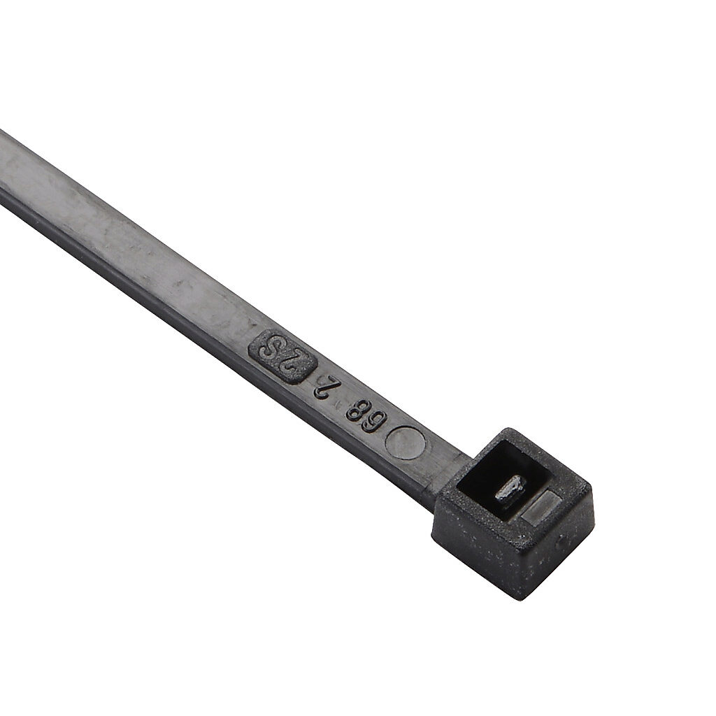 SEL.UVV2.210 - SapiSelco Selfit series standard cable tie, UV resistant, nylon 6.6, 5.51in length, 0.14in width, 33lb tensile strength, 1.42in maximum bundle diameter, black. Package of 100.