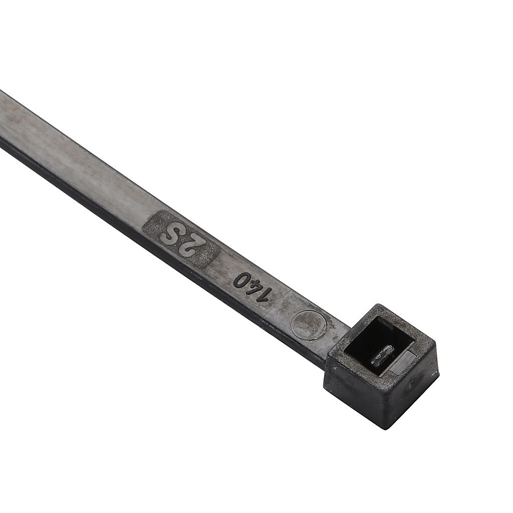SEL.UVV2.426 - SapiSelco Selfit series standard cable tie, UV resistant, nylon 6.6, 14.17in length, 0.18in width, 48lb tensile strength, 3.98in maximum bundle diameter, black. Package of 100.