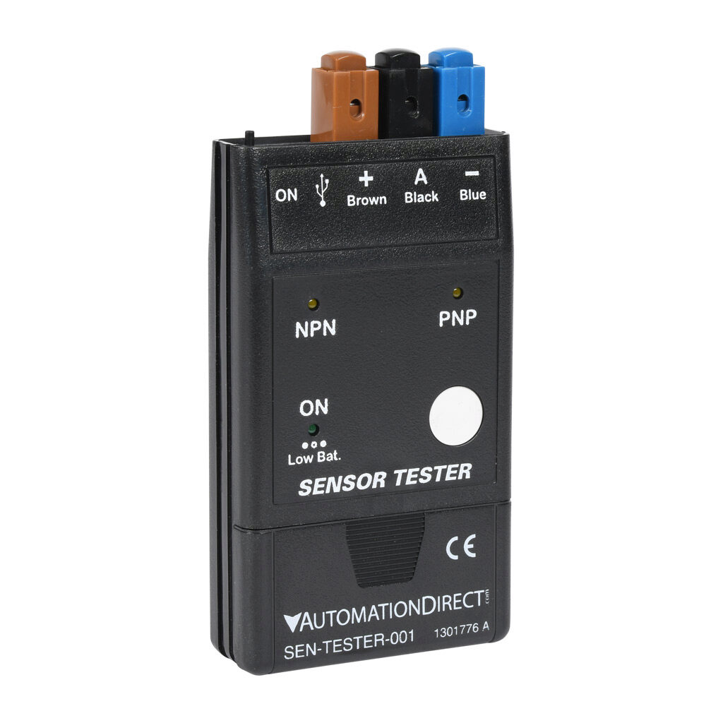 SEN-TESTER-001 - AutomationDirect sensor tester, 24 VDC output. 9V rechargeable battery included.