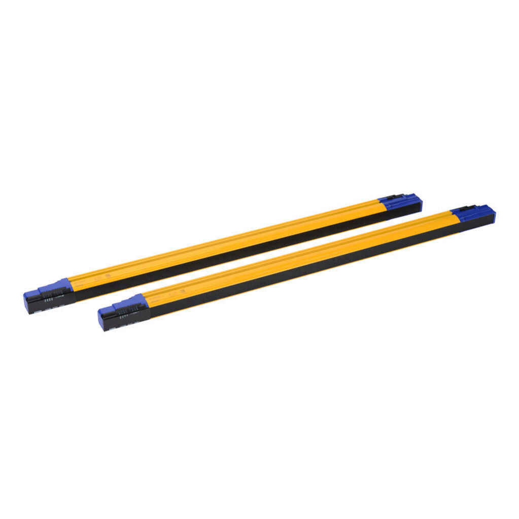 SG4-14-075-OO-P - Datalogic safety light curtain, sender/receiver pair, finger protection, 24 VDC, 14mm resolution, 750mm protected height, 0.2-7m operating distance, safety category Type 4, configurable, IP65, (2) 18-pin proprietary connections.
