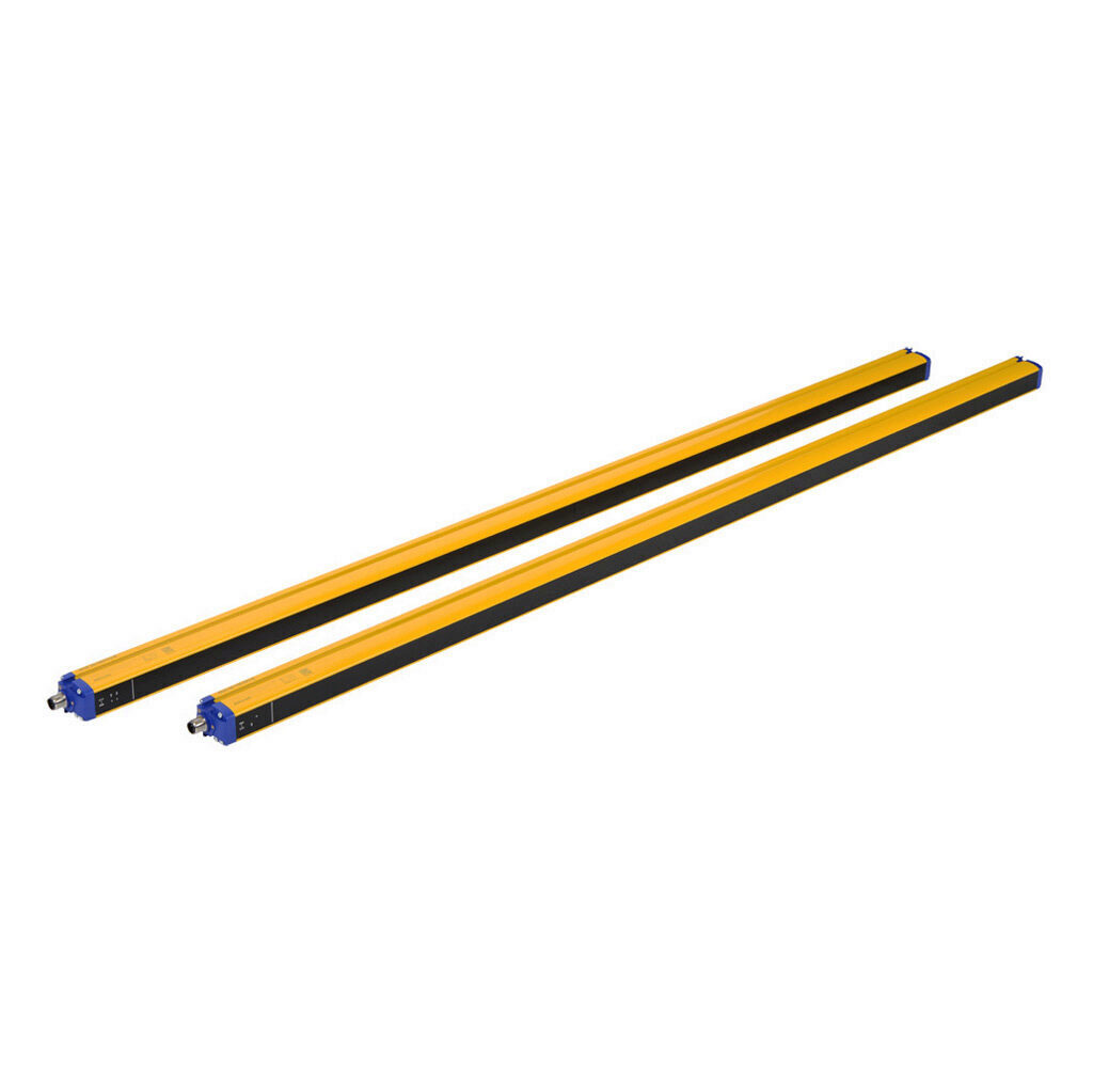 SG4-30-105-OO-E - Datalogic safety light curtain, sender/receiver pair, hand protection, 24 VDC, 30mm resolution, 1050mm protected height, 0.2-20m operating distance, safety category Type 4, IP65, (1) 4-pin and (1) 8-pin M12 quick-disconnect.