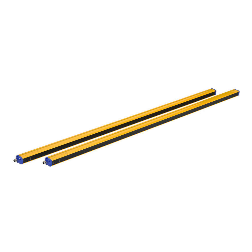 SG4-30-120-OO-E - Datalogic safety light curtain, sender/receiver pair, hand protection, 24 VDC, 30mm resolution, 1200mm protected height, 0.2-20m operating distance, safety category Type 4, IP65, (1) 4-pin and (1) 8-pin M12 quick-disconnect.