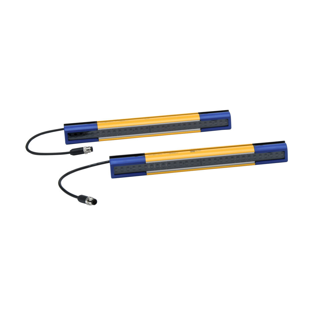 SH4-14-0300-S-8 - Datasensing safety light curtain, sender/receiver pair, finger protection, 24 VDC, 14mm resolution, 300mm protected height, 0.2-10m operating distance, safety category Type 4, IP65 IP67, (1) 5-pin and (1) 8-pin M12 quick-disconnect.