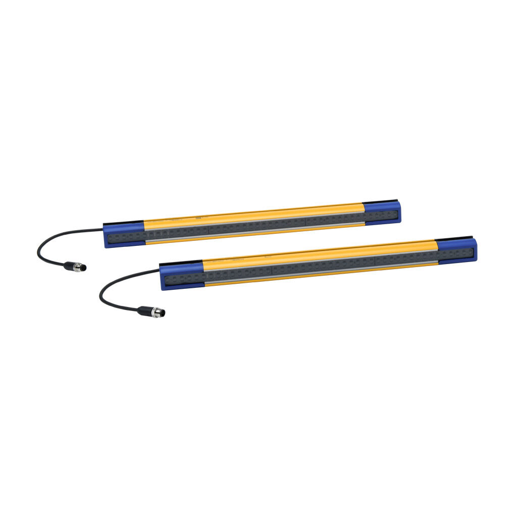 SH4-14-0450-S-8 - Datasensing safety light curtain, sender/receiver pair, finger protection, 24 VDC, 14mm resolution, 450mm protected height, 0.2-10m operating distance, safety category Type 4, IP65 IP67, (1) 5-pin and (1) 8-pin M12 quick-disconnect.
