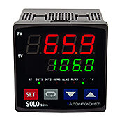 SL9696-CRE - SOLO standard temperature controller, 96 x 96mm, current, voltage, RTD, thermocouple or event input, current and relay output, (1) 5A Form A (SPST) relay, (2) 3A Form A (SPST) relays, 100-240 VAC, RS-485.