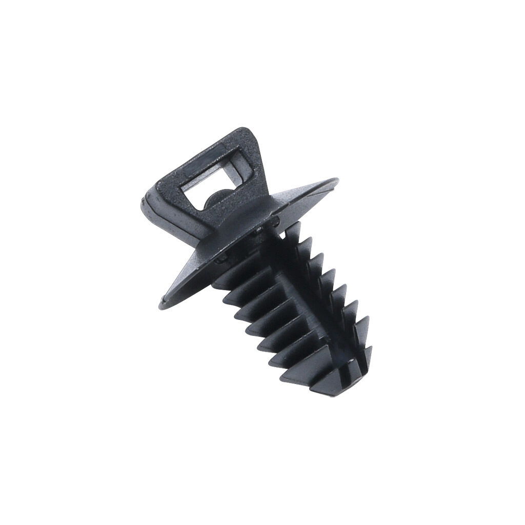 SLE.3.2101 - SapiSelco cable tie mount, rectangular, black, 0.31 x 0.79in, nylon, push in panel mount. Package of 100.