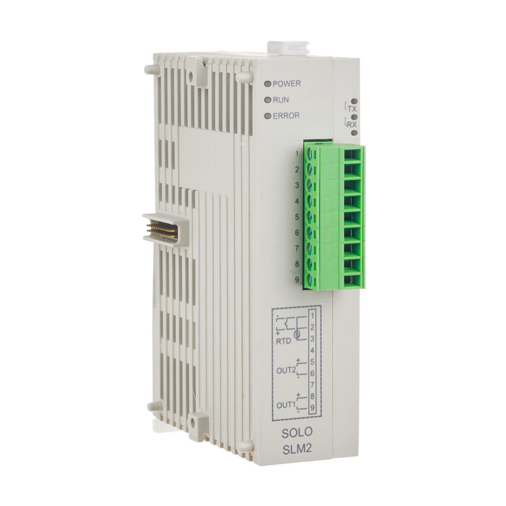 SLM2-L - SOLO modular temperature controller, extension module, current, voltage, thermocouple or RTD input, voltage, relay and retransmission output, 24 VDC.