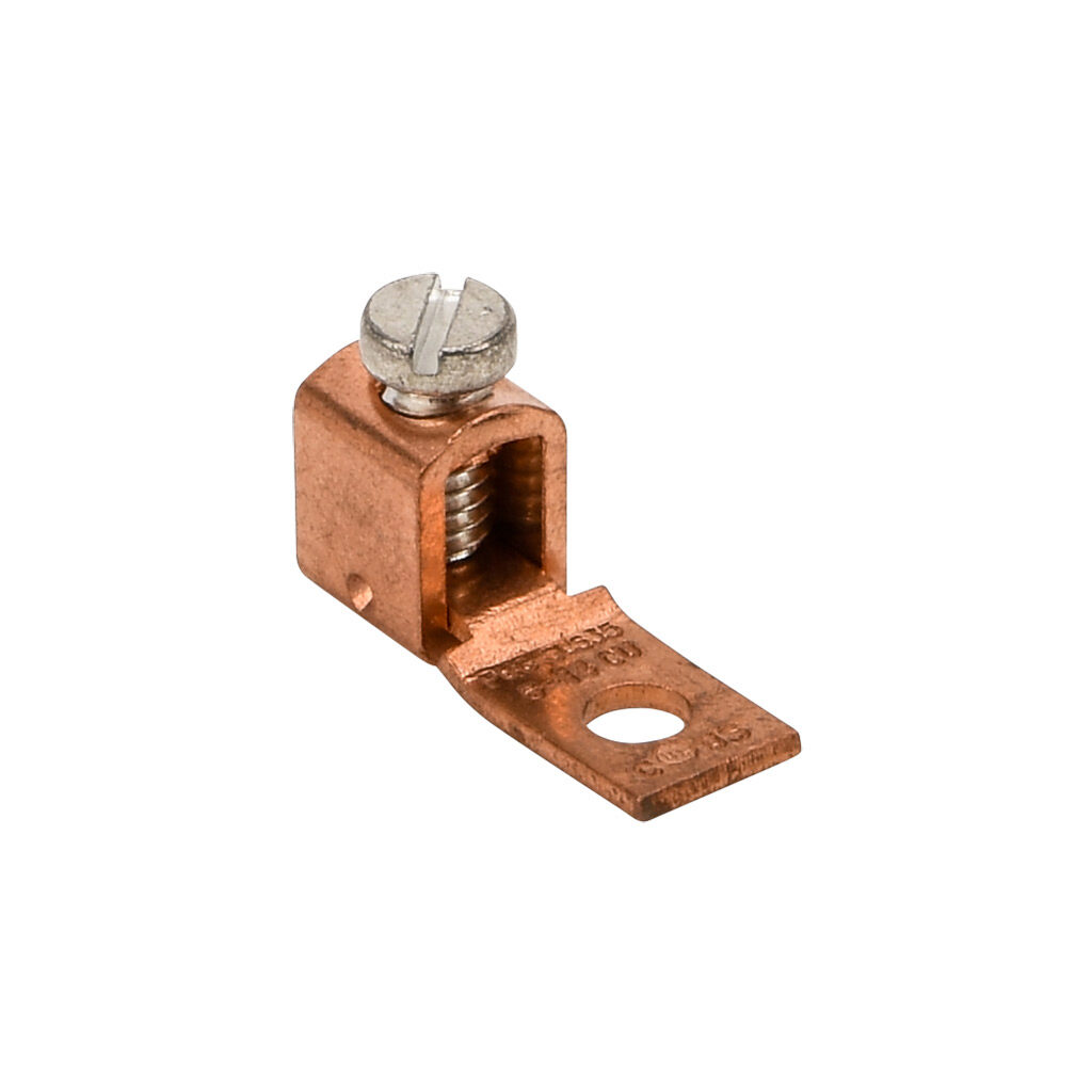 SLS-35-1 - Penn-Union mechanical lug, straight tongue, copper-electrolytic, 35-50A, 1 openings, (1) 14-6 AWG stranded copper.