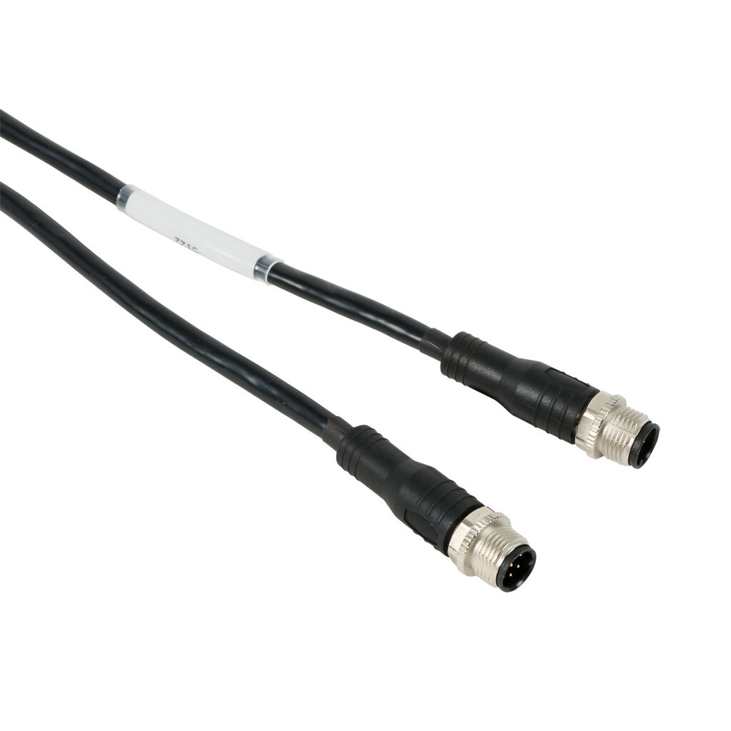 SLS-CABLE-R-20 - Datalogic cable, connection, 8-pin M12 male quick-disconnect to 8-pin M12 male quick-disconnect, PVC, 65.6ft/20m cable length.