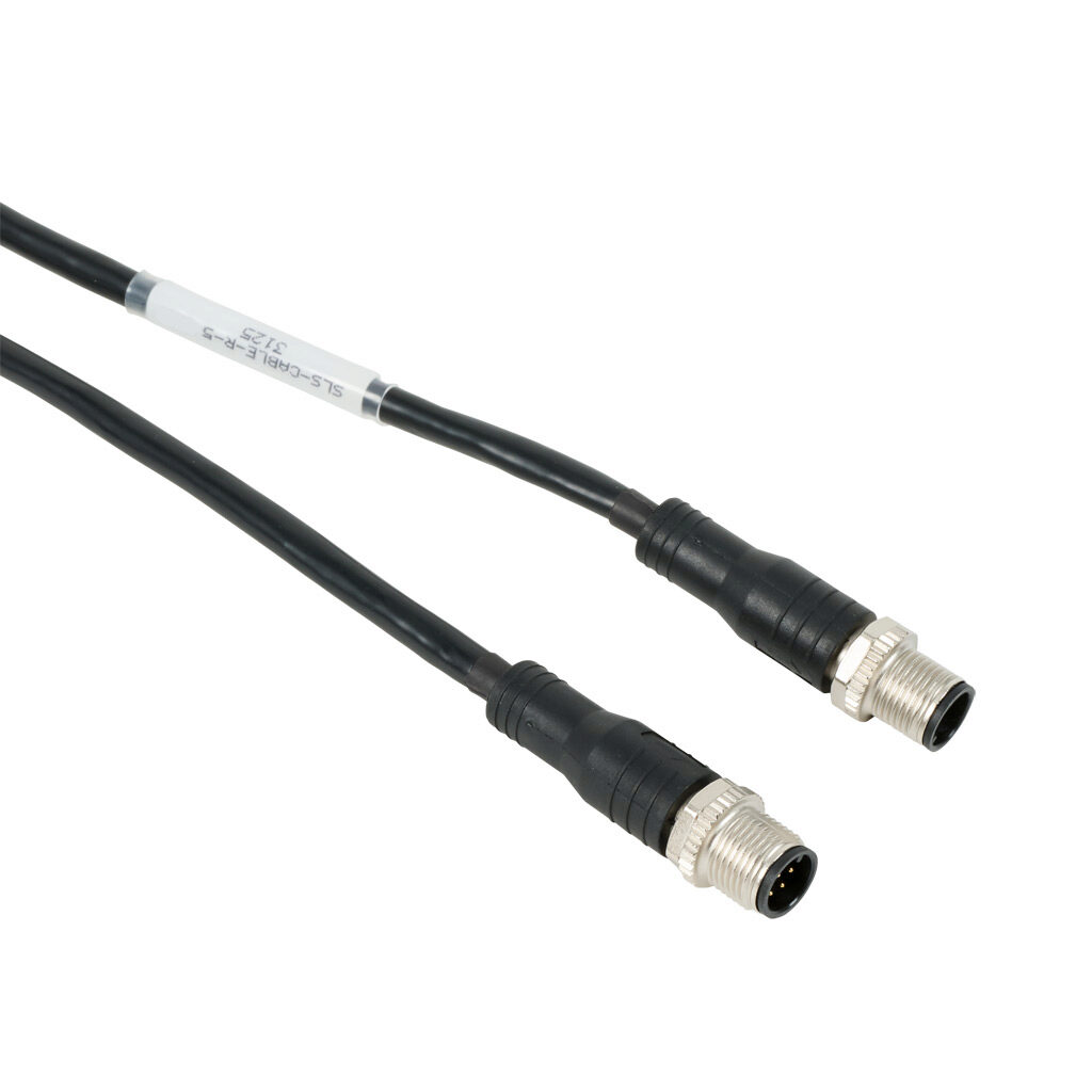 SLS-CABLE-R-5 - Datalogic cable, connection, 8-pin M12 male quick-disconnect to 8-pin M12 male quick-disconnect, PVC, 16.4ft/5m cable length.