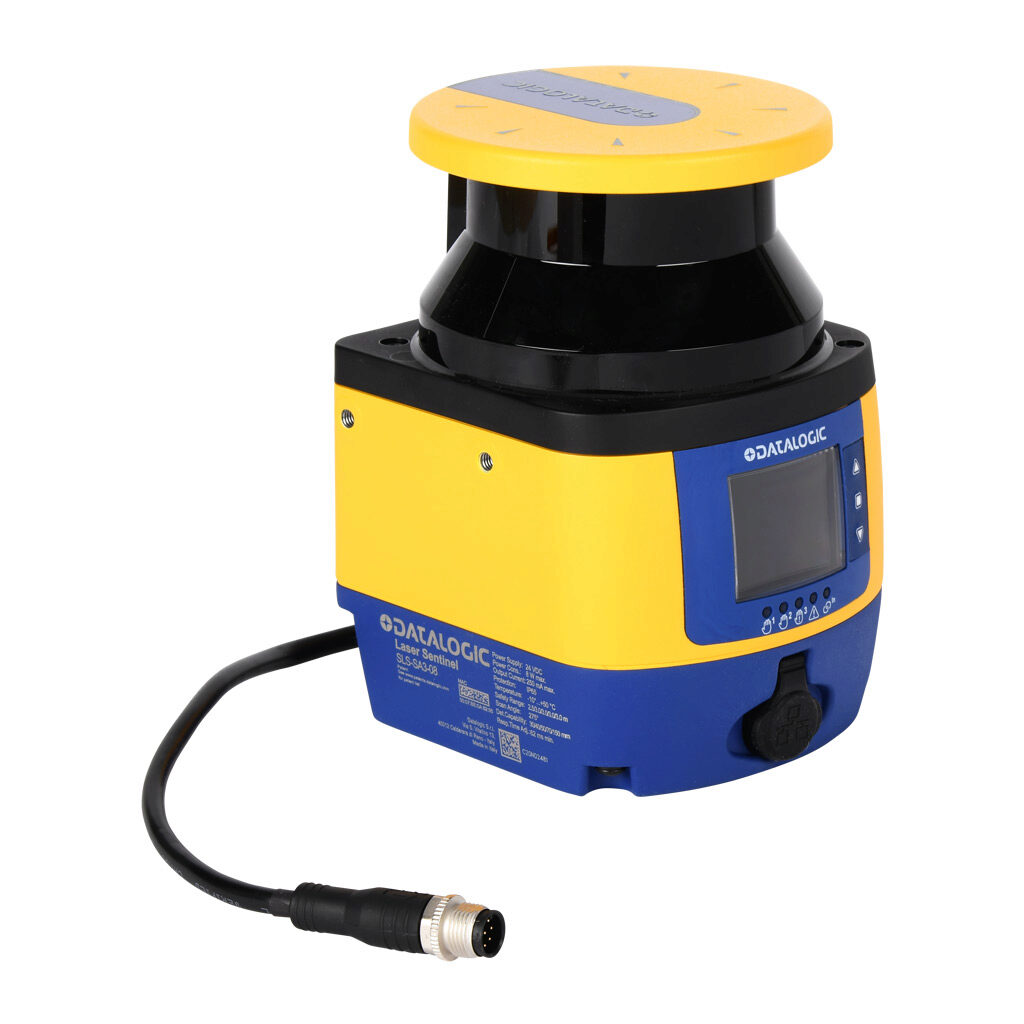 SLS-SA3-08 - Datalogic safety laser scanner, area protection, 275 degrees operating angle, 0.05-3m operating distance, 1 safety operating zone, 24 VDC, safety category Type 3, IP65, (1) 4-pin and (1) 8-pin M12 quick-disconnect.