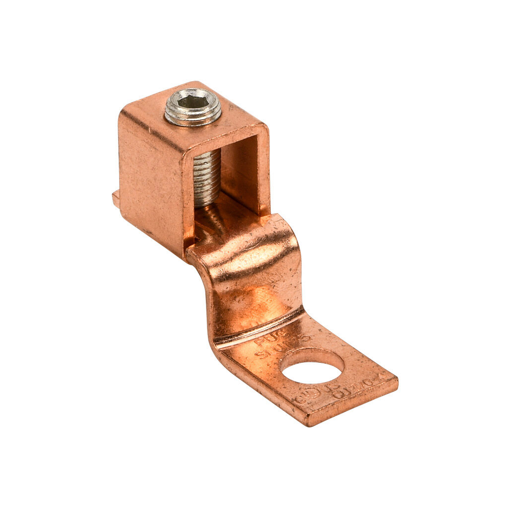 SLU-175-1 - Penn-Union mechanical lug, offset tongue, copper-electrolytic, 175A, 1 openings, (1) 4 AWG-3/0 AWG stranded copper.