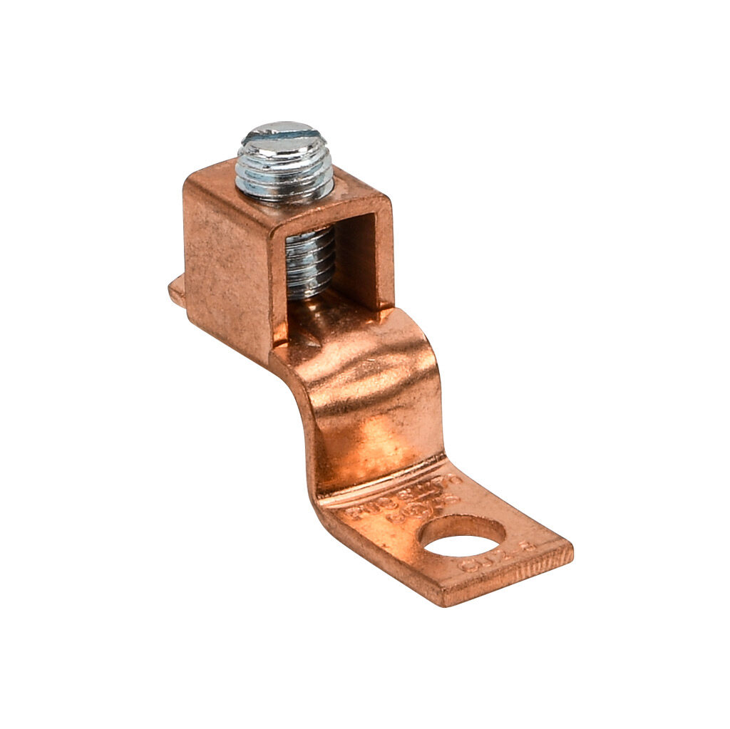 SLU-70-1 - Penn-Union mechanical lug, offset tongue, copper-electrolytic, 70-90A, 1 openings, (1) 8 AWG solid-2 AWG stranded copper.