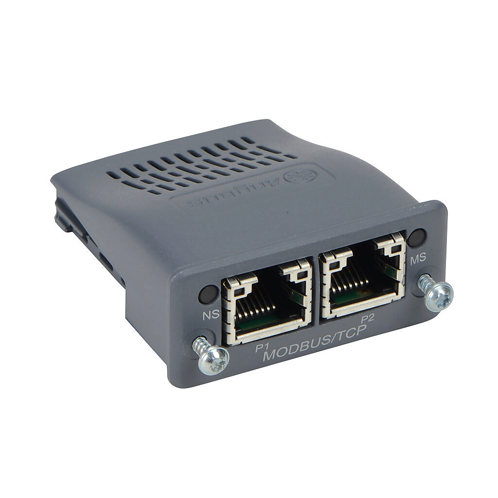 SR55-CM-MODTCP - Stellar SR55 series communication module, Modbus TCP, 2 ports, (2) Ethernet (RJ45 full duplex) port(s). For use with Stellar SR55 series soft starters.