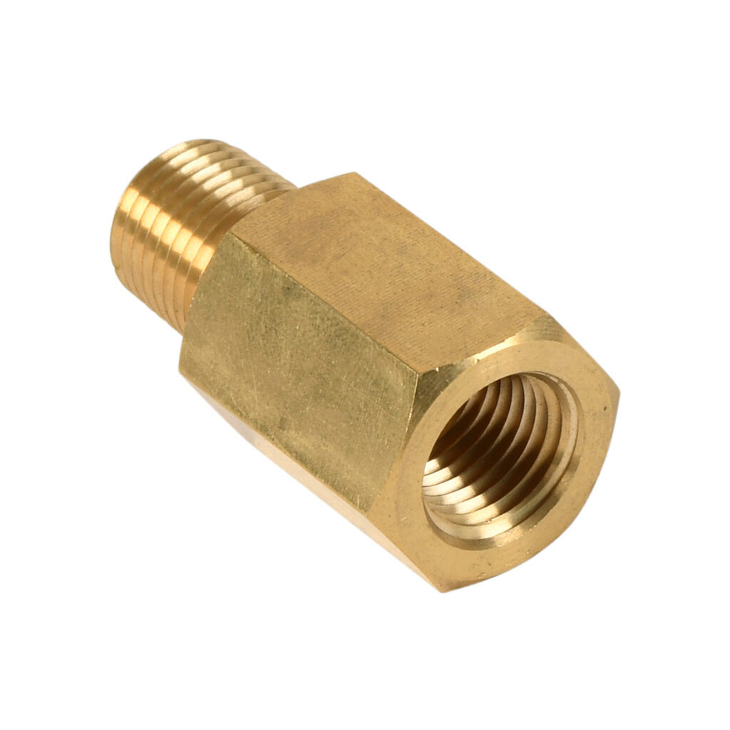 SSN515-ADC - Winters water snubber, porous brass element, brass body, 1/4in male NPT x 1/4in female NPT.