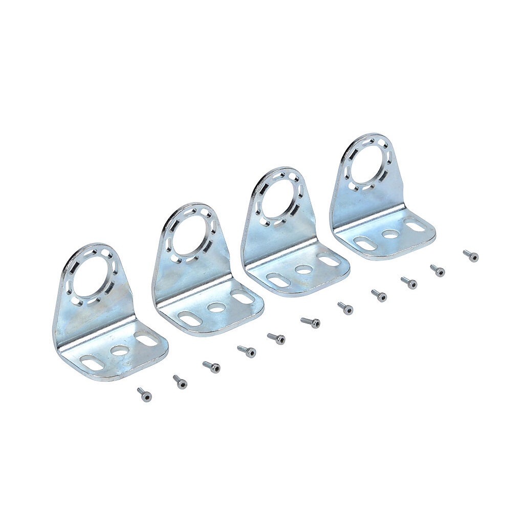 ST-K4ROT - Datalogic mounting bracket, top and bottom, zinc plated steel, top and bottom mount. Package of 4. For use with SG4 series (-E) light curtains.