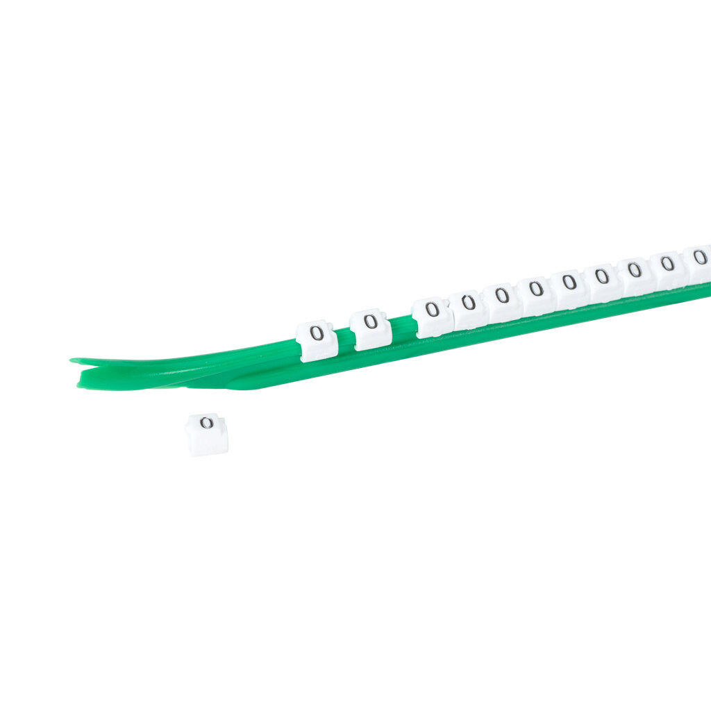 STD03-300-0-WH-AD - TE Connectivity snap-on wire marker, single number (0), black on white, accepts wire size 1.9-2.6mm (0.07-0.10in). For use with most 22-20 AWG MTW and 18-16 AWG TFFN wire. Package of 300.