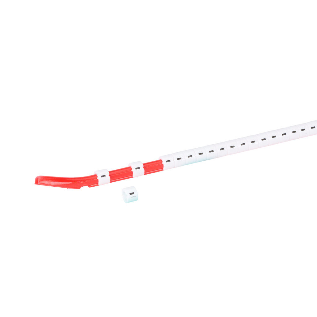 STD06-300-MIN-WH-AD - TE Connectivity snap-on wire marker, single character (-), black on white, accepts wire size 2.6-3.5mm (0.10-0.13in). For use with most 18-14 AWG MTW and 14-12 AWG THHN wire. Package of 300.