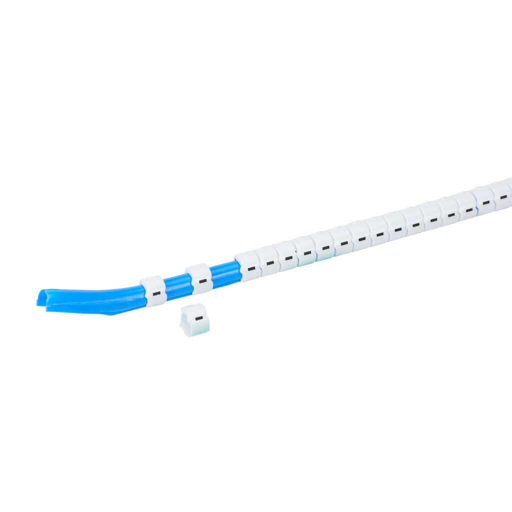 STD09-300-MIN-WH-AD - TE Connectivity snap-on wire marker, single character (-), black on white, accepts wire size 3.2-4.5mm (0.12in-0.17in). For use with most 14-12 AWG MTW and 12-10 AWG THHN wire. Package of 300.
