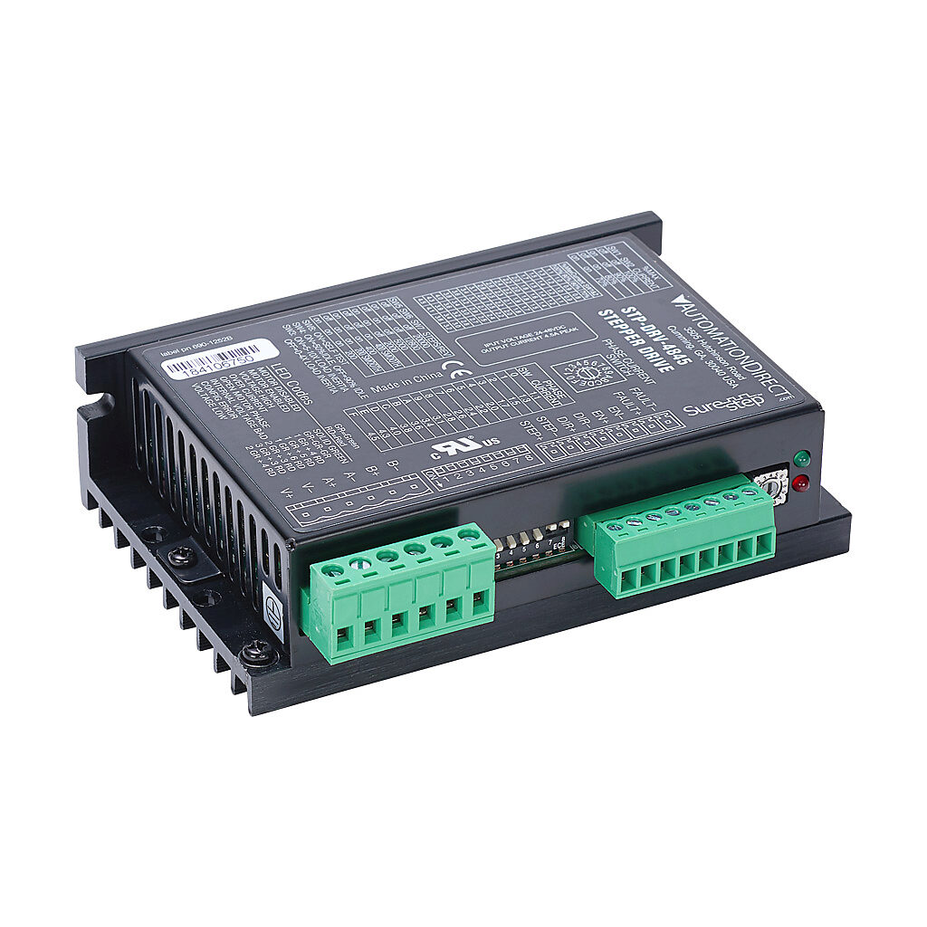 STP-DRV-4845 - SureStep DC open loop microstepping stepper drive, 4.5A per phase, 2-phase output, 24-48 VDC, bipolar, position mode, 200 to 20000 steps per revolution.