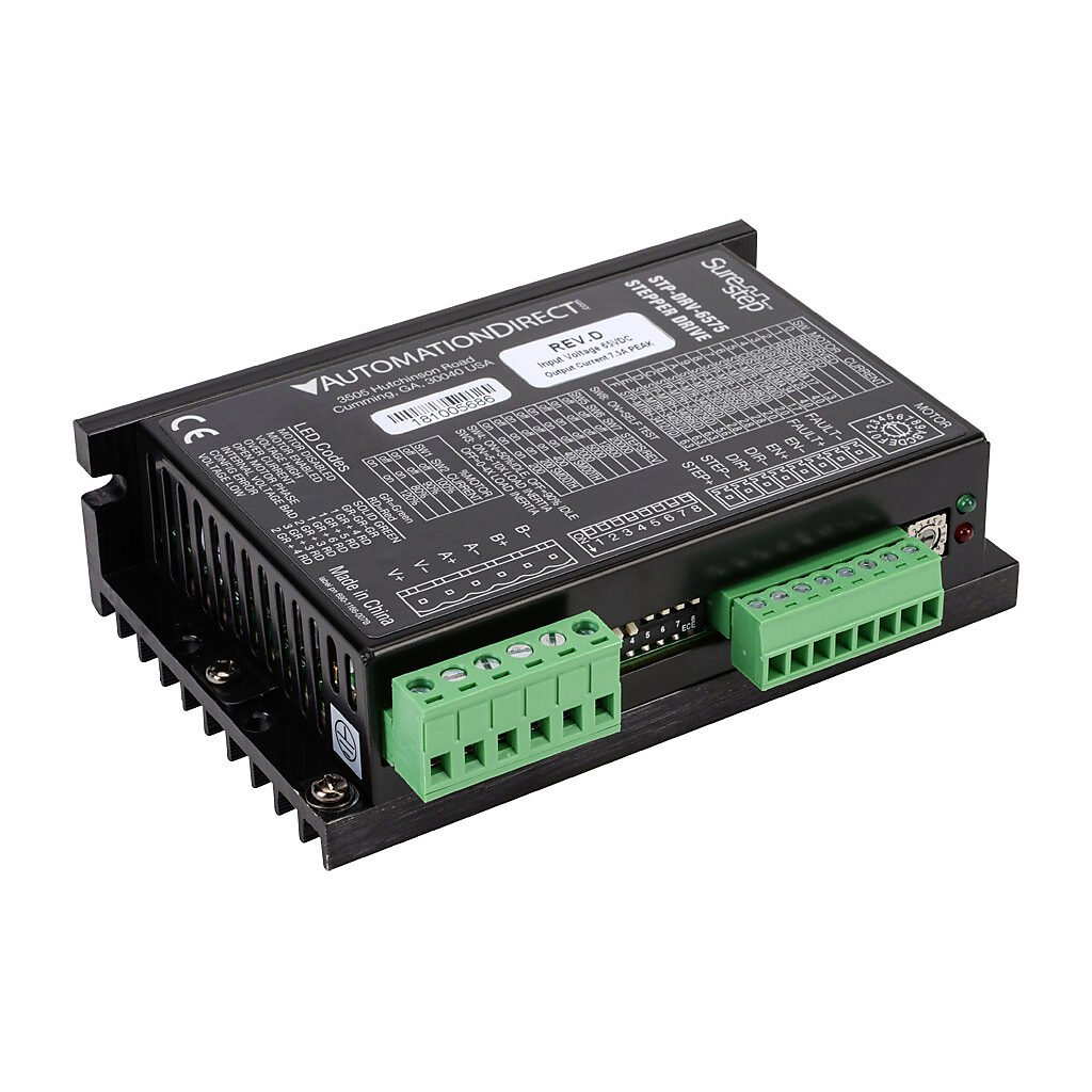 STP-DRV-6575 - SureStep DC open loop microstepping stepper drive, 7.5A per phase, 2-phase output, 24-75 VDC, bipolar, position mode, 200 to 20000 steps per revolution.