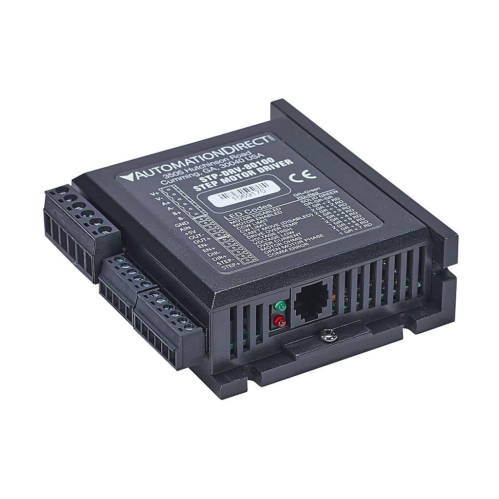 STP-DRV-80100 - SureStep DC open loop advanced microstepping stepper drive, 10A per phase, 2-phase output, 24-80 VDC, bipolar, velocity and position mode, 200 to 51200 steps per revolution.